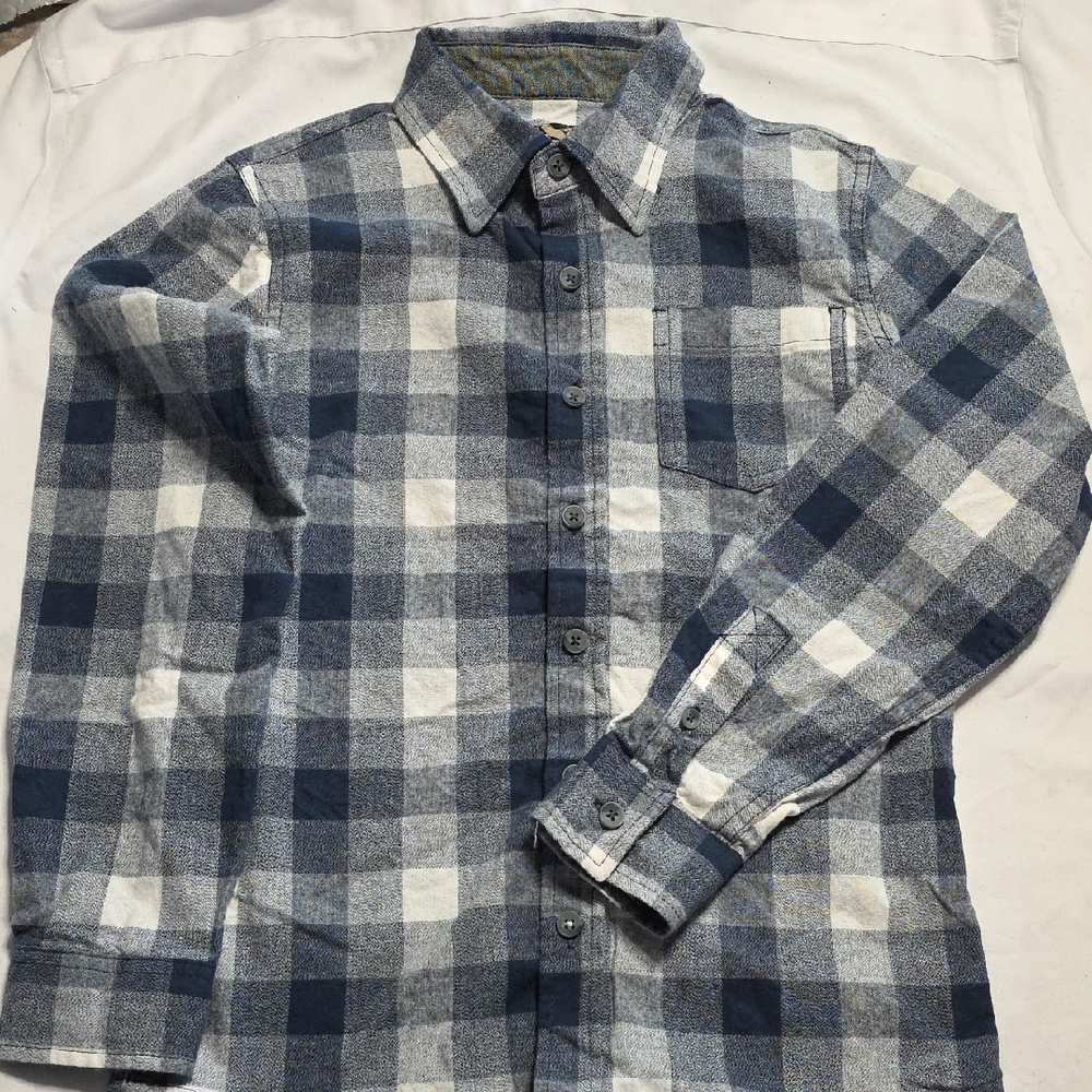First Wave Navy and White Checkered Men's Shirt
